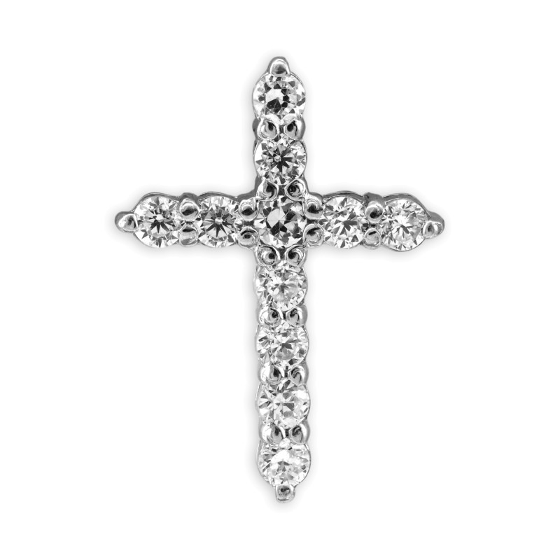 Серебряный крест с фианитами