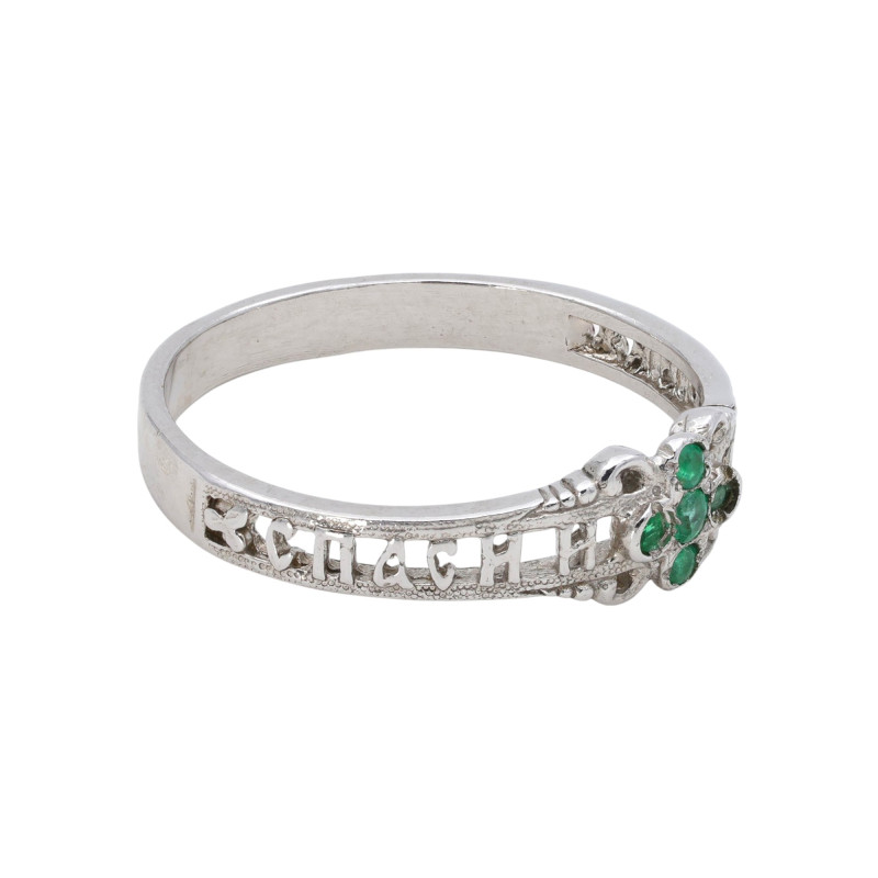 Серебряное кольцо с изумрудом