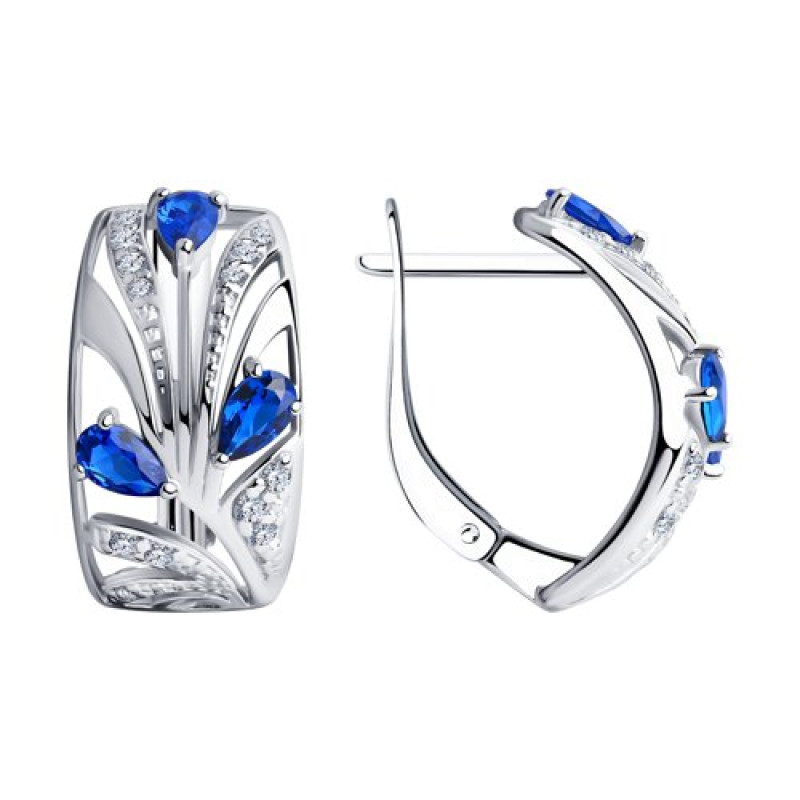 Серьги с фианитами