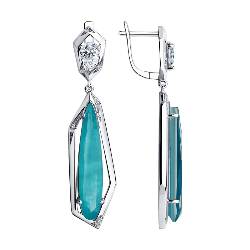 Серебряные серьги с фианитами