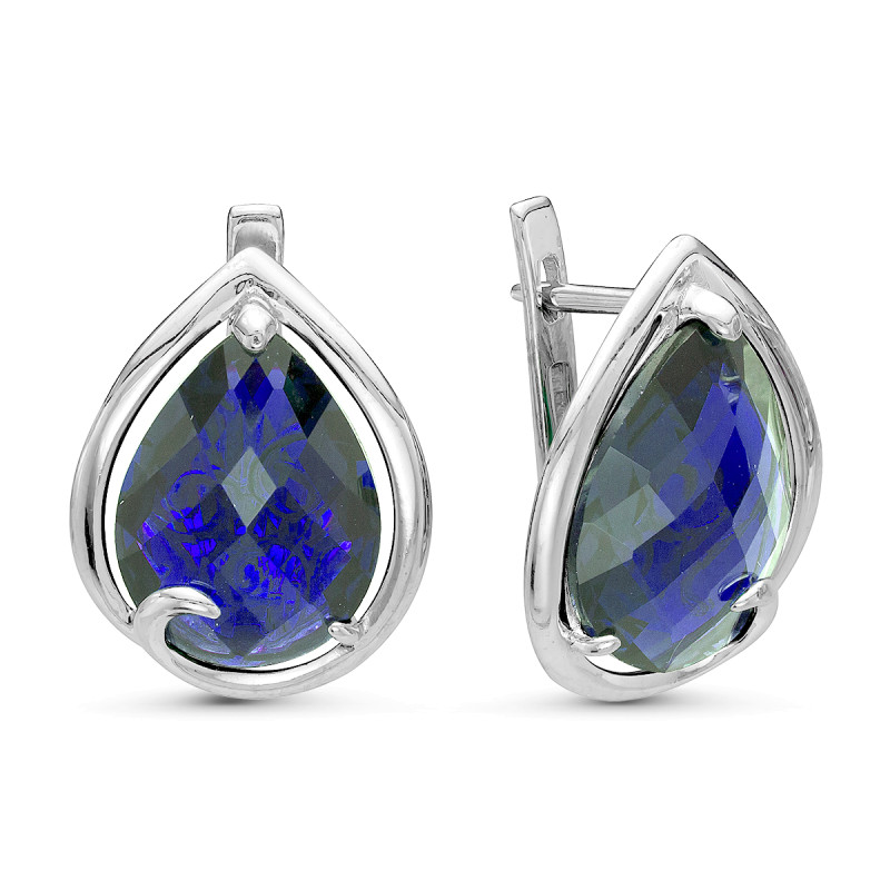 Серьги с плавленным кварцем