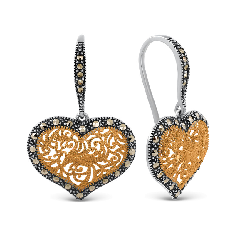 Серьги серебряные с марказитом