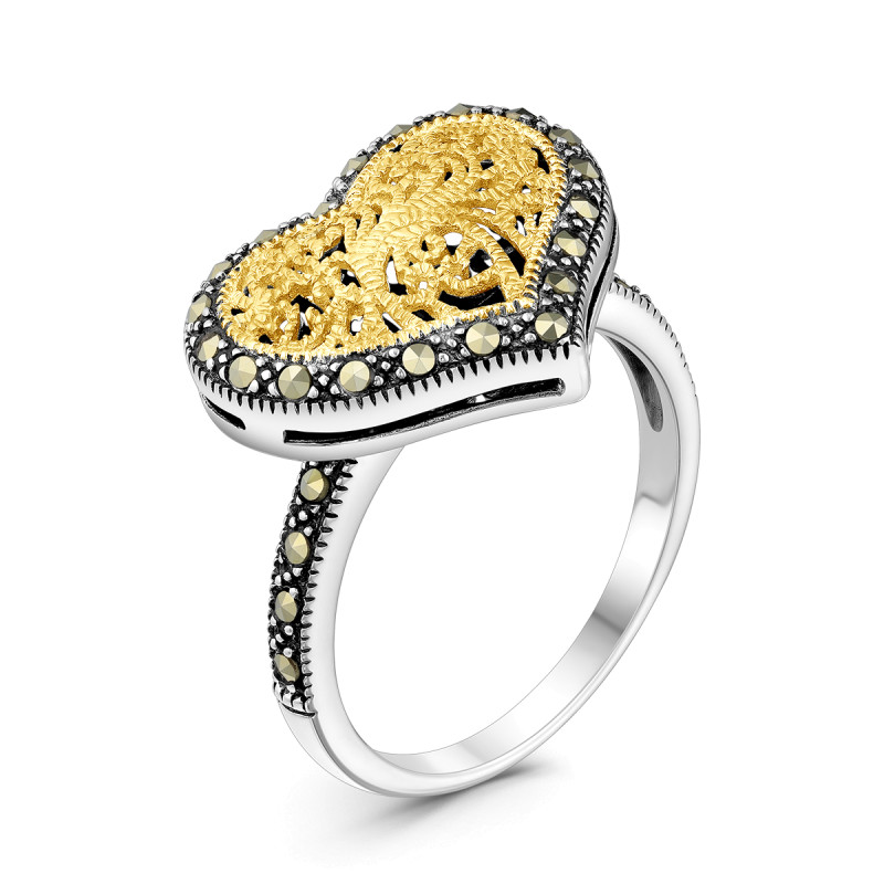 Кольцо с марказитом