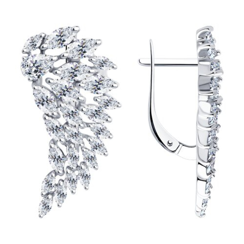 Серьги с фианитами