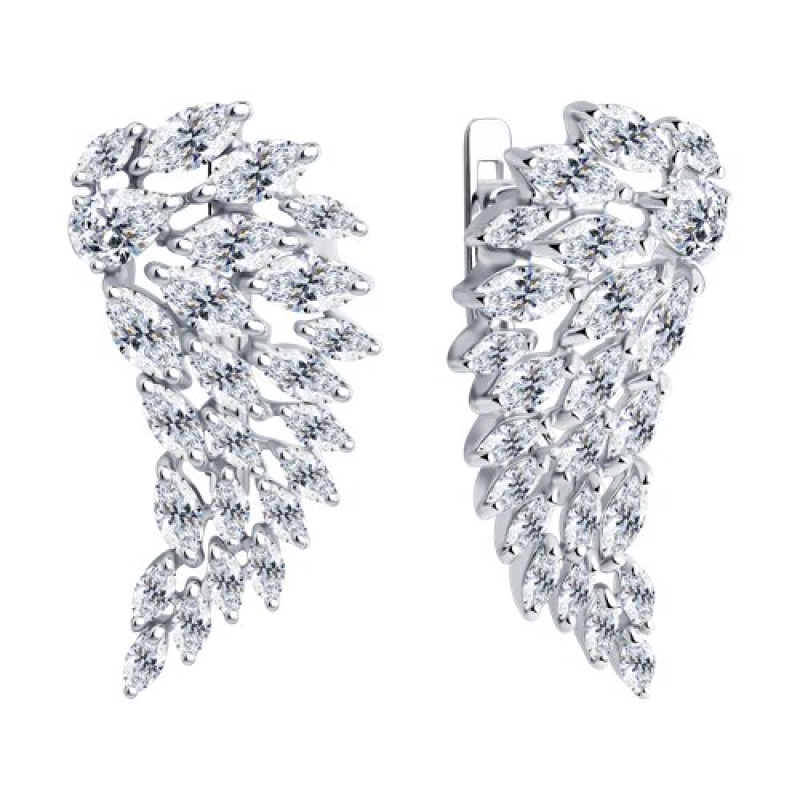 Серьги с фианитами