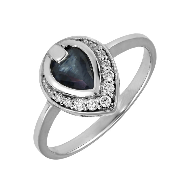 Серебряное кольцо с сапфиром