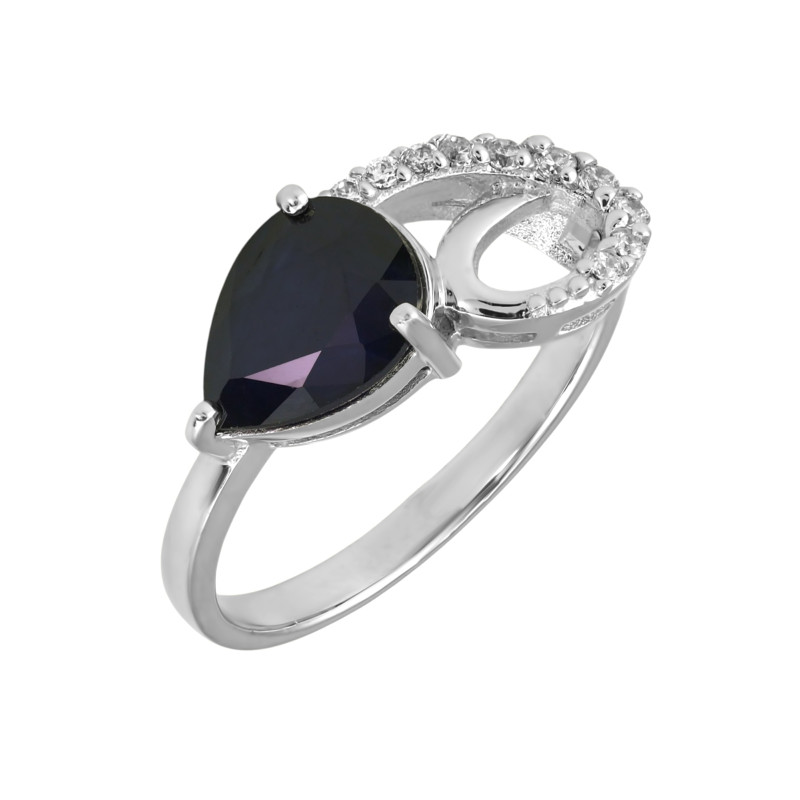 Кольцо серебряное с сапфиром 