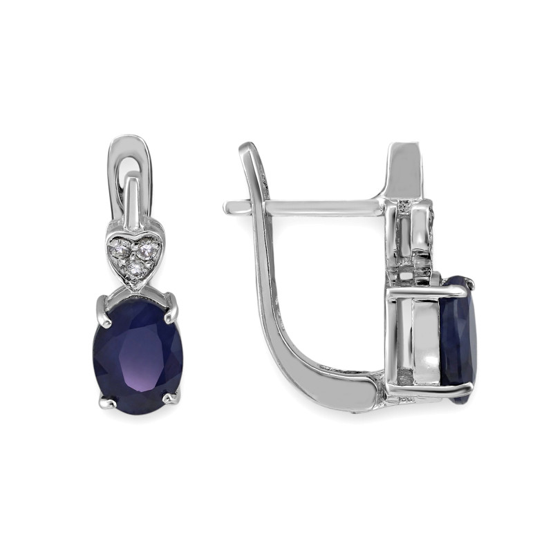 Серьги из серебра с сапфиром