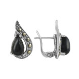 Серьги из серебра с ониксом