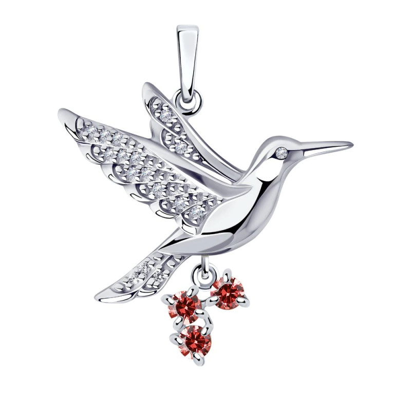 Подвеска "Птица" с фианитами