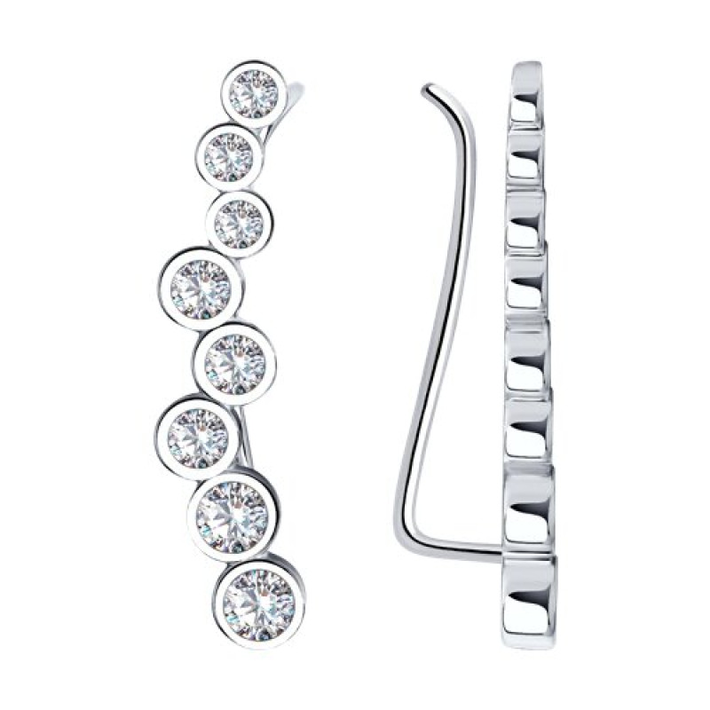 Серьги с фианитами