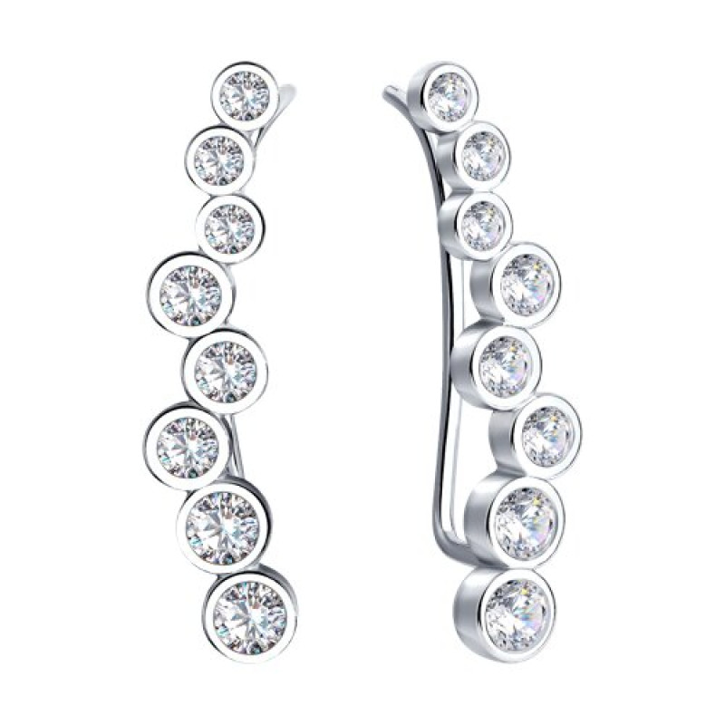 Серьги с фианитами