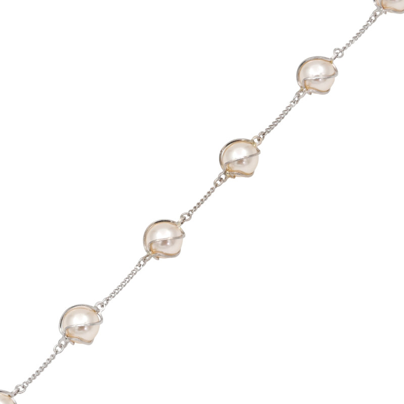 Серебряный браслет с жемчугом