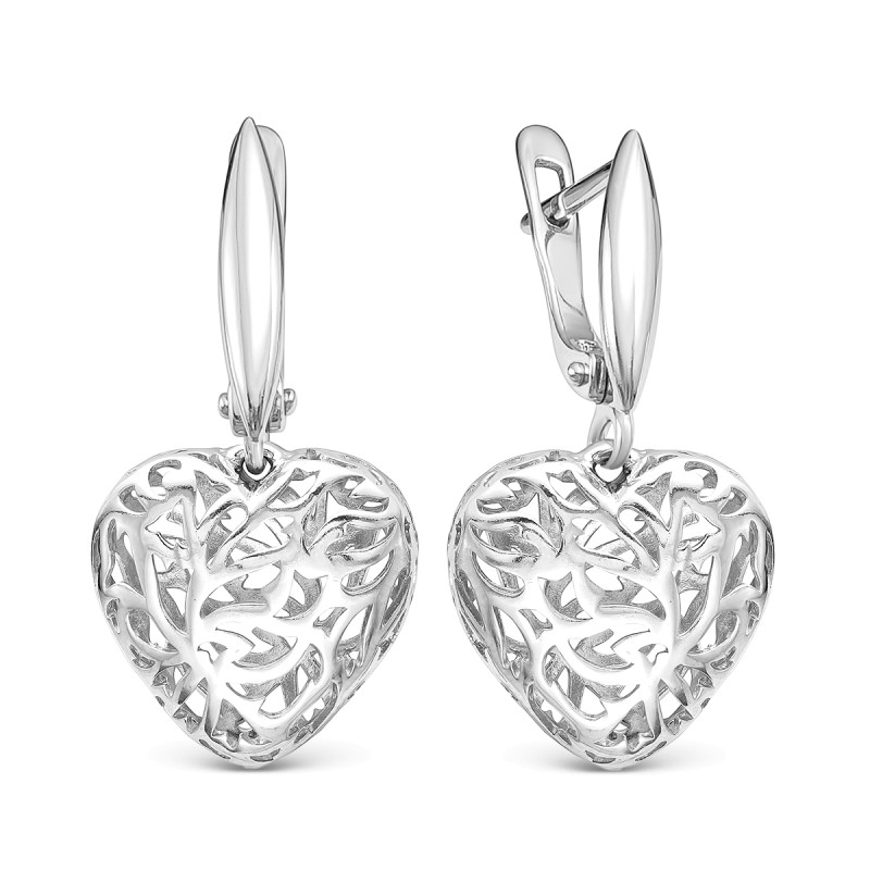 Серьги серебряные "Сердце"