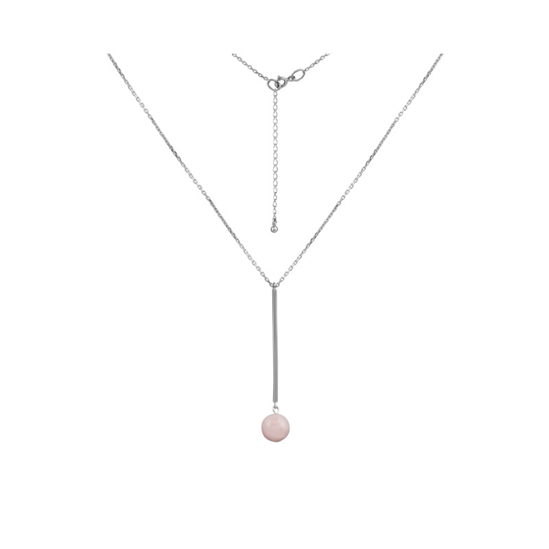Колье с розовым кварцем