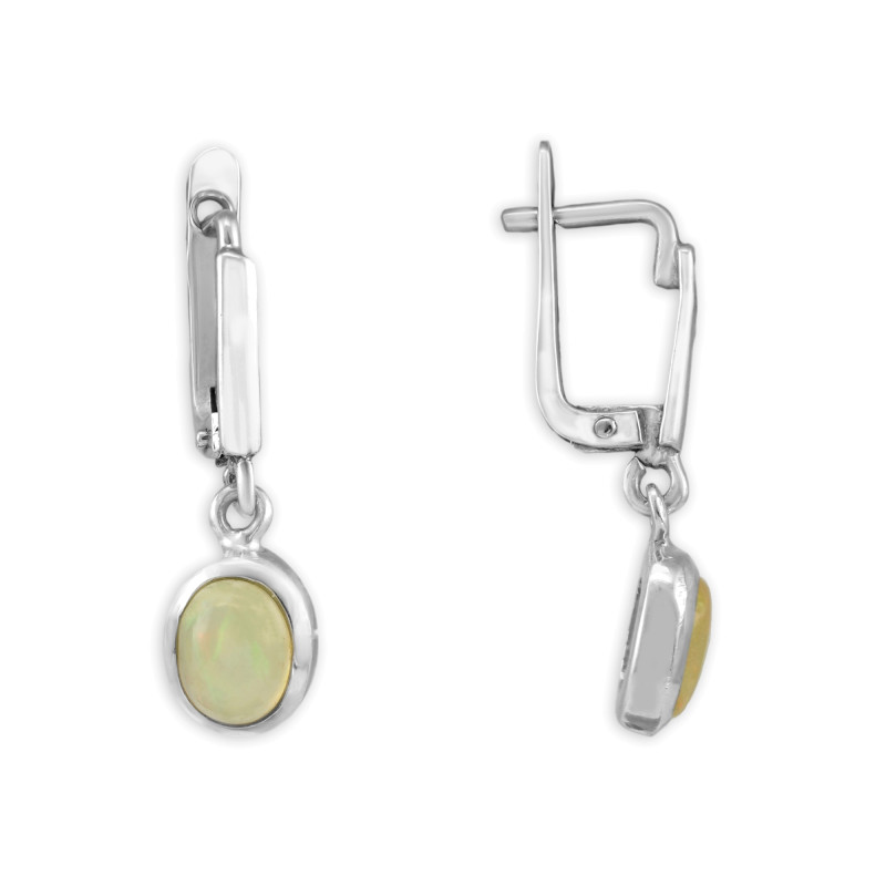 Серьги серебряные с натуральным опалом