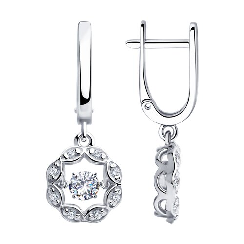 Серебряные серьги с фианитами