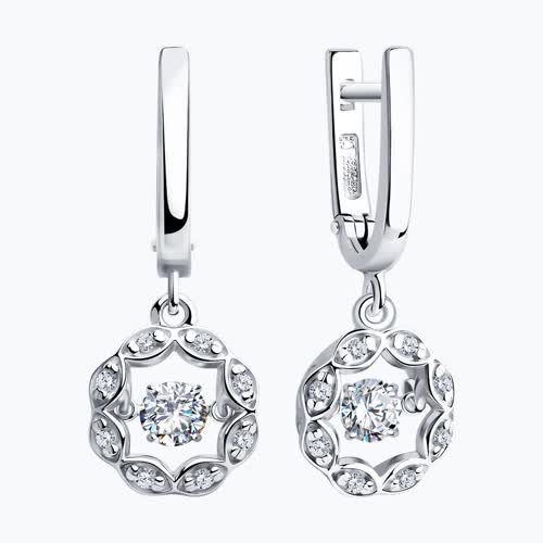 Серебряные серьги с фианитами