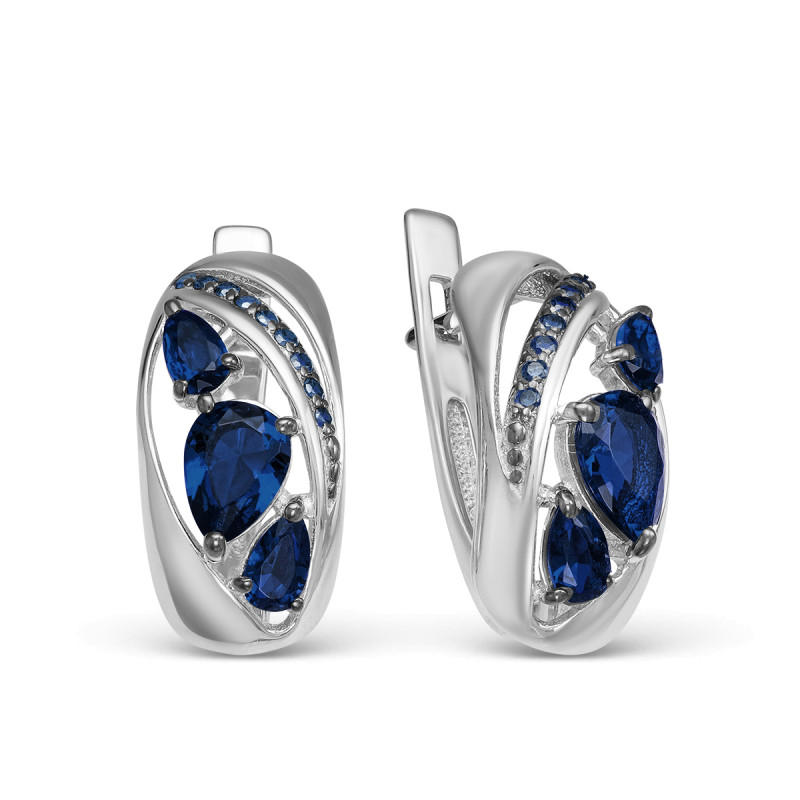 Серьги с кварцем и наношпинелью