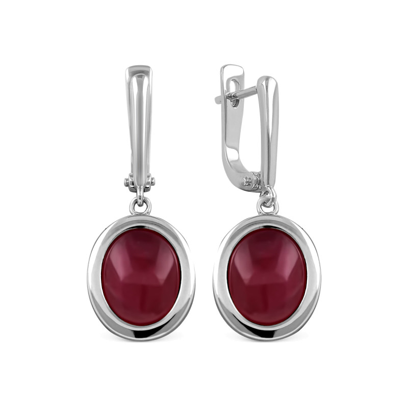 Серьги с натуральными рубинами