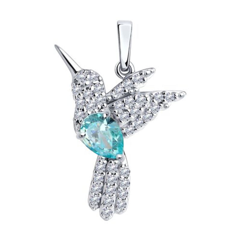 Подвеска "Птица" с фианитами