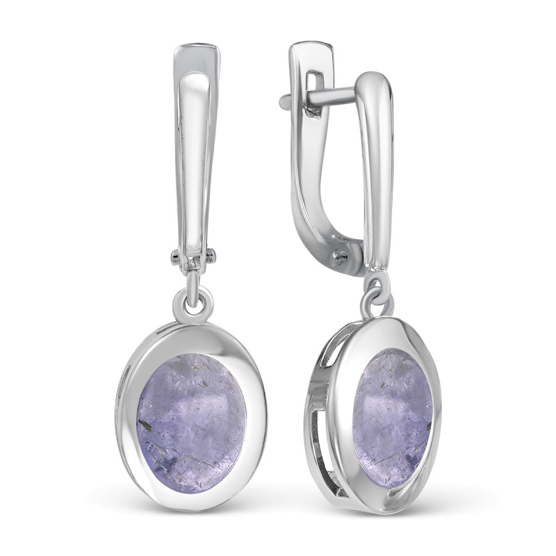 Серьги серебряные с танзанитом