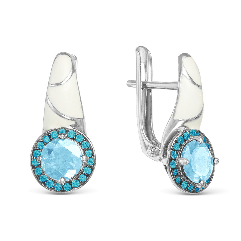 Серьги с топазами и наноситаллом