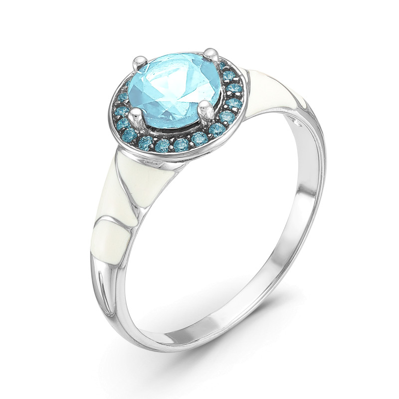 Кольцо с топазом и ситаллом