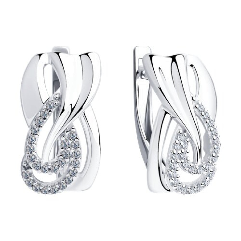 Серебряные серьги с фианитами