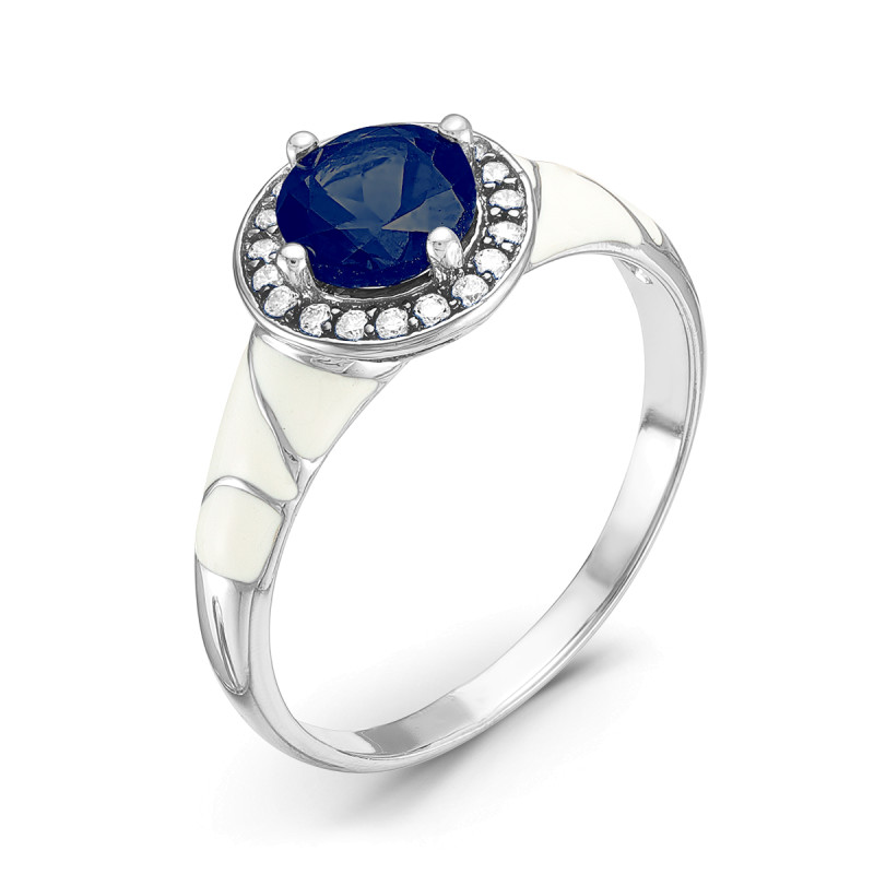 Кольцо с сапфиром и цирконием
