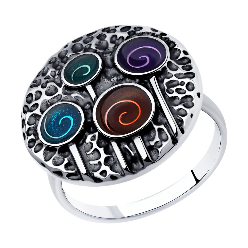 Кольцо из серебра с эмалью