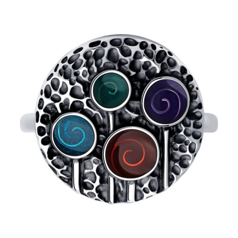 Кольцо из серебра с эмалью