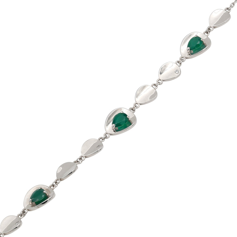 Браслет с агатом и фианитами