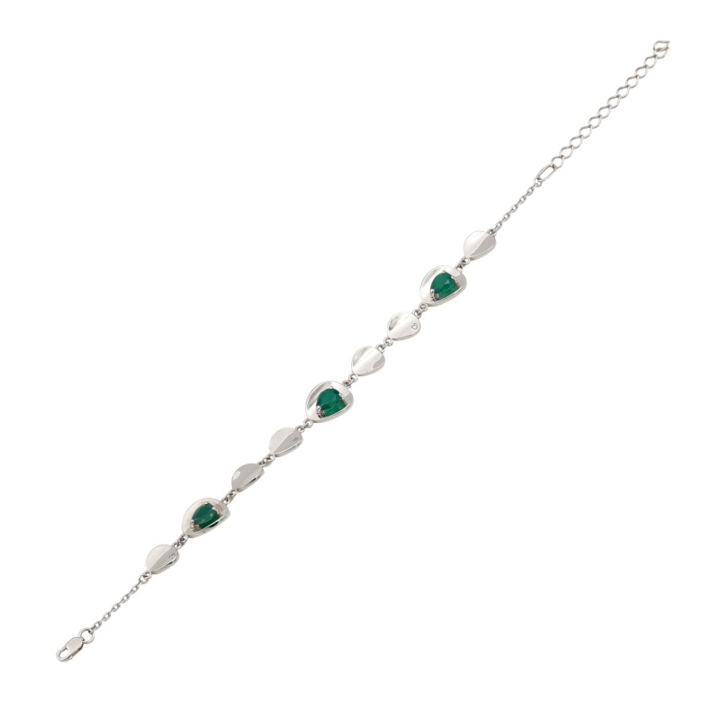 Браслет с агатом и фианитами