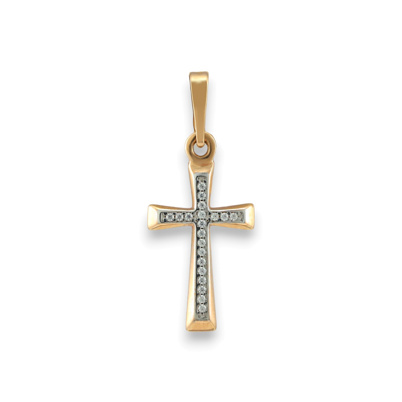 Золотой крест с фианитами